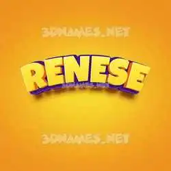 renese in Orange Toon style - 3D name wallpaper