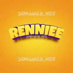 renniee in Orange Toon style - 3D name wallpaper