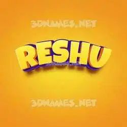 reshu in Orange Toon style - 3D name wallpaper