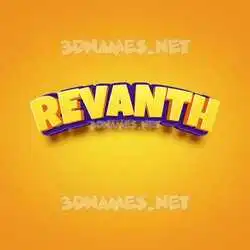 revanth in Orange Toon style - 3D name wallpaper