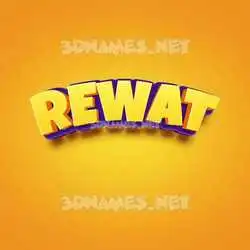 rewat in Orange Toon style - 3D name wallpaper