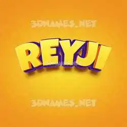 reyji in Orange Toon style - 3D name wallpaper