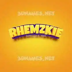 rhemzkie in Orange Toon style - 3D name wallpaper