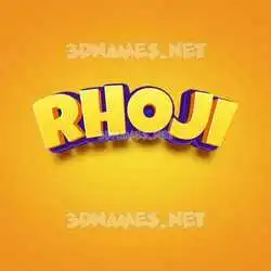 rhoji in Orange Toon style - 3D name wallpaper