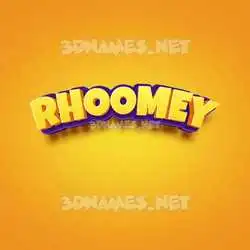 rhoomey in Orange Toon style - 3D name wallpaper