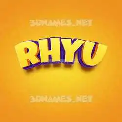 rhyu in Orange Toon style - 3D name wallpaper