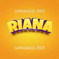 riana in Orange Toon style - 3D name wallpaper