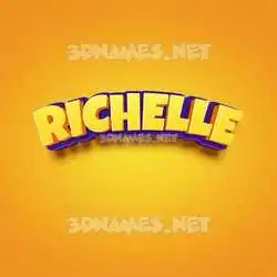 richelle in Orange Toon style - 3D name wallpaper