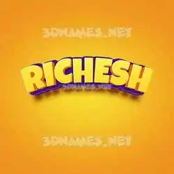 richesh in Orange Toon style - 3D name wallpaper