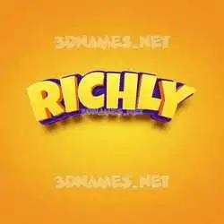 richly in Orange Toon style - 3D name wallpaper