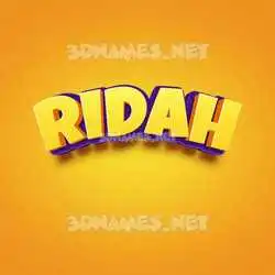 ridah in Orange Toon style - 3D name wallpaper