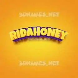 ridahoney in Orange Toon style - 3D name wallpaper