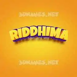 riddhima in Orange Toon style - 3D name wallpaper