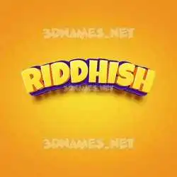 riddhish in Orange Toon style - 3D name wallpaper
