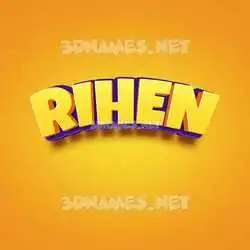 rihen in Orange Toon style - 3D name wallpaper
