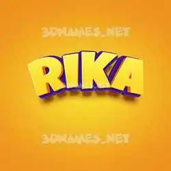rika in Orange Toon style - 3D name wallpaper