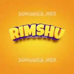 rimshu in Orange Toon style - 3D name wallpaper