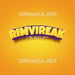 rimvireak in Orange Toon style - 3D name wallpaper