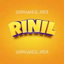 rinil in Orange Toon style - 3D name wallpaper