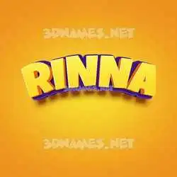 rinna in Orange Toon style - 3D name wallpaper