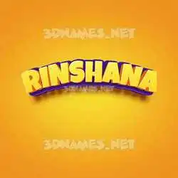 rinshana in Orange Toon style - 3D name wallpaper