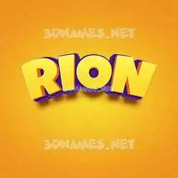 rion in Orange Toon style - 3D name wallpaper