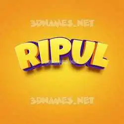 ripul in Orange Toon style - 3D name wallpaper