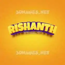 rishanth in Orange Toon style - 3D name wallpaper