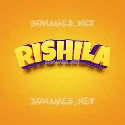 rishila in Orange Toon style - 3D name wallpaper