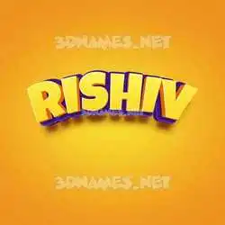 rishiv in Orange Toon style - 3D name wallpaper