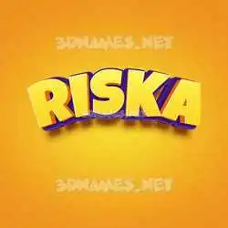 riska in Orange Toon style - 3D name wallpaper