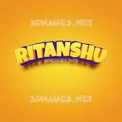 ritanshu in Orange Toon style - 3D name wallpaper