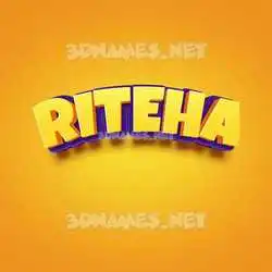 riteha in Orange Toon style - 3D name wallpaper