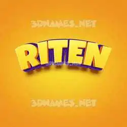 riten in Orange Toon style - 3D name wallpaper