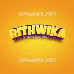 rithwika in Orange Toon style - 3D name wallpaper