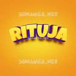 rituja in Orange Toon style - 3D name wallpaper