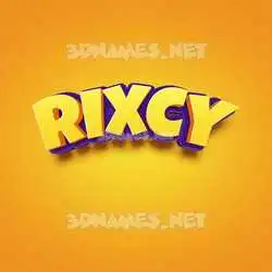 rixcy in Orange Toon style - 3D name wallpaper