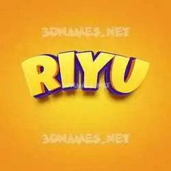 riyu in Orange Toon style - 3D name wallpaper