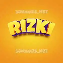 rizki in Orange Toon style - 3D name wallpaper