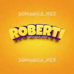 roberti in Orange Toon style - 3D name wallpaper