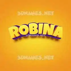 robina in Orange Toon style - 3D name wallpaper