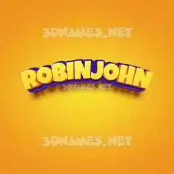 robinjohn in Orange Toon style - 3D name wallpaper