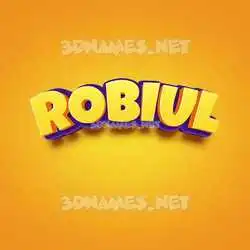 robiul in Orange Toon style - 3D name wallpaper