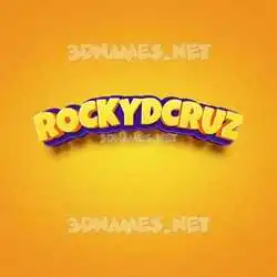 rockydcruz in Orange Toon style - 3D name wallpaper