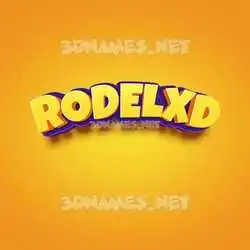 rodelxd in Orange Toon style - 3D name wallpaper