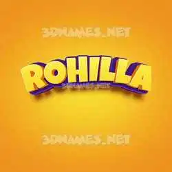 rohilla in Orange Toon style - 3D name wallpaper