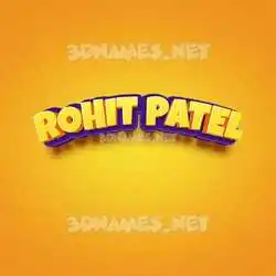 rohit patel in Orange Toon style - 3D name wallpaper