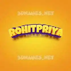 rohitpriya in Orange Toon style - 3D name wallpaper