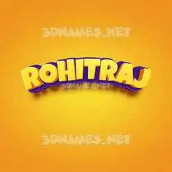rohitraj in Orange Toon style - 3D name wallpaper