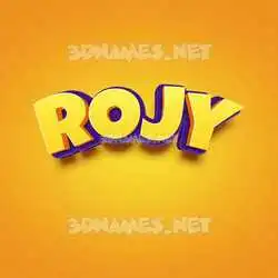 rojy in Orange Toon style - 3D name wallpaper